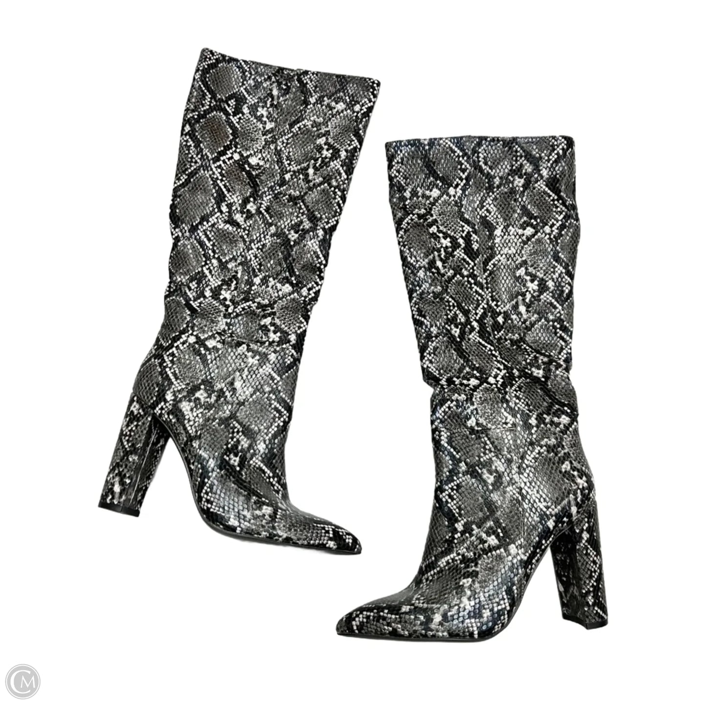 Boots Knee Heels By Steve Madden In Snakeskin Print, Size: 7.5