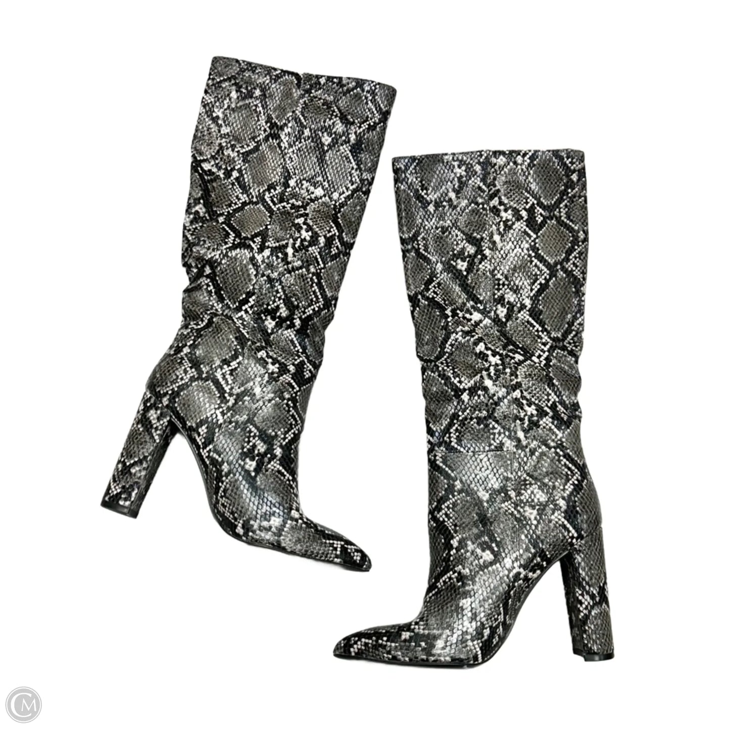 Boots Knee Heels By Steve Madden In Snakeskin Print, Size: 7.5