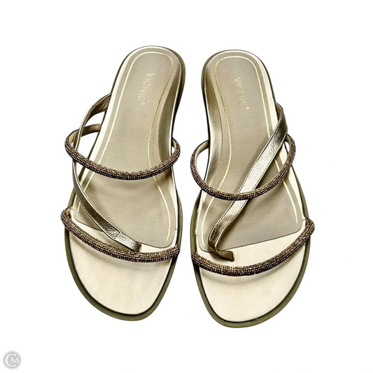 Sandals Flats By Vionic In Gold, Size: 9