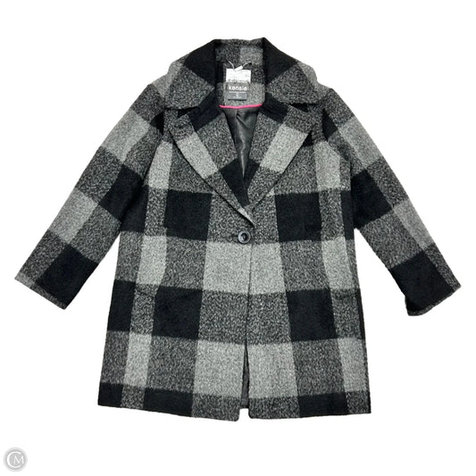 Coat Peacoat By Kensie In Black & Grey, Size: L