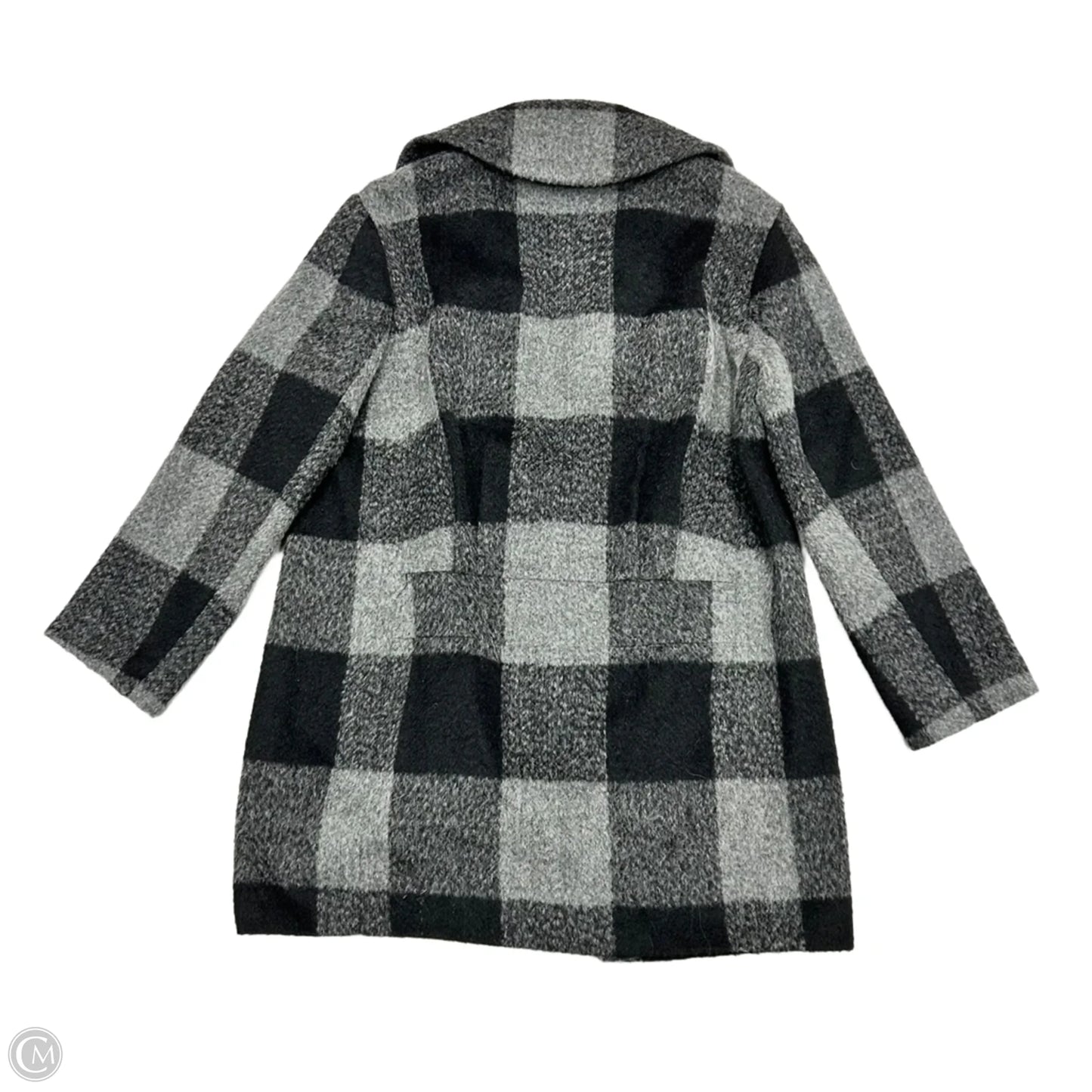 Coat Peacoat By Kensie In Black & Grey, Size: L