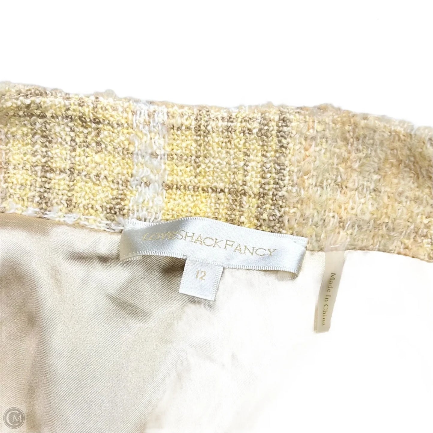 Skirt Mini & Short By Loveshackfancy In White & Yellow, Size: 12