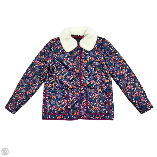 Jacket Puffer & Quilted By Talbots In Blue & Orange, Size: Xs
