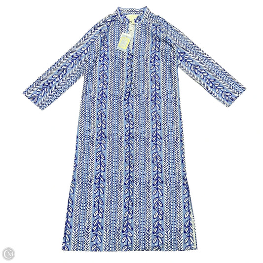 Dress Casual Midi By Sts Blue In Blue & White, Size: S