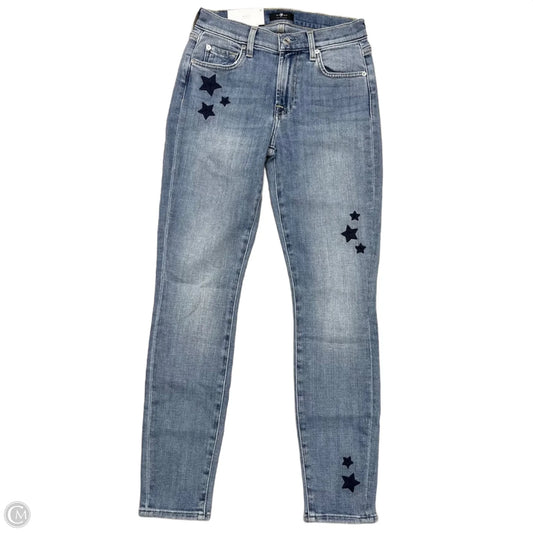 Jeans Skinny By 7 For All Mankind In Blue Denim, Size: 0