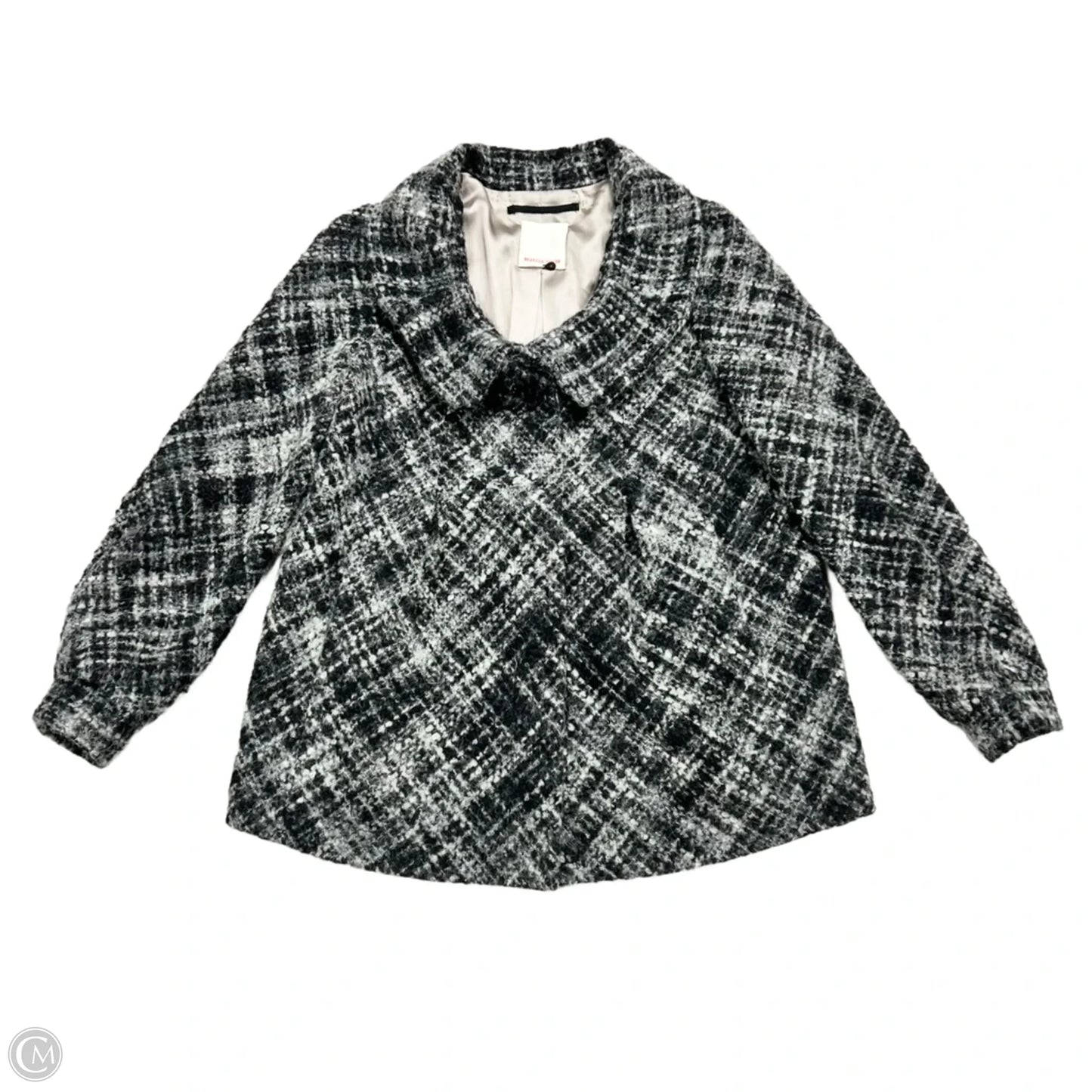 Coat Peacoat By Rebecca Taylor In Black & Grey, Size: S