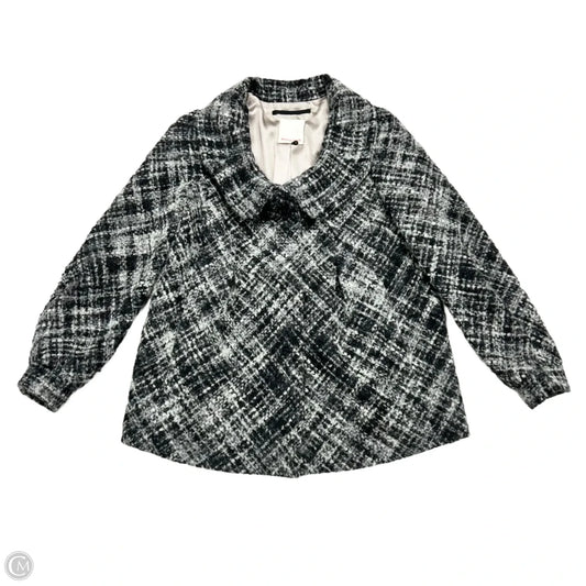 Coat Peacoat By Rebecca Taylor In Black & Grey, Size: S
