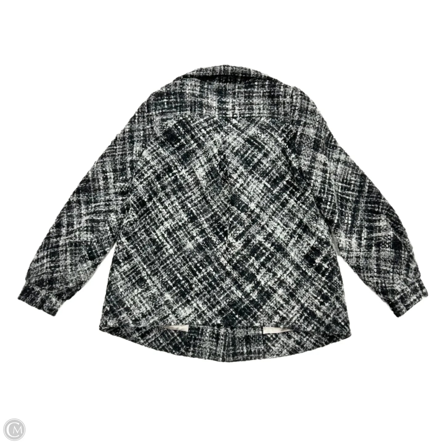 Coat Peacoat By Rebecca Taylor In Black & Grey, Size: S