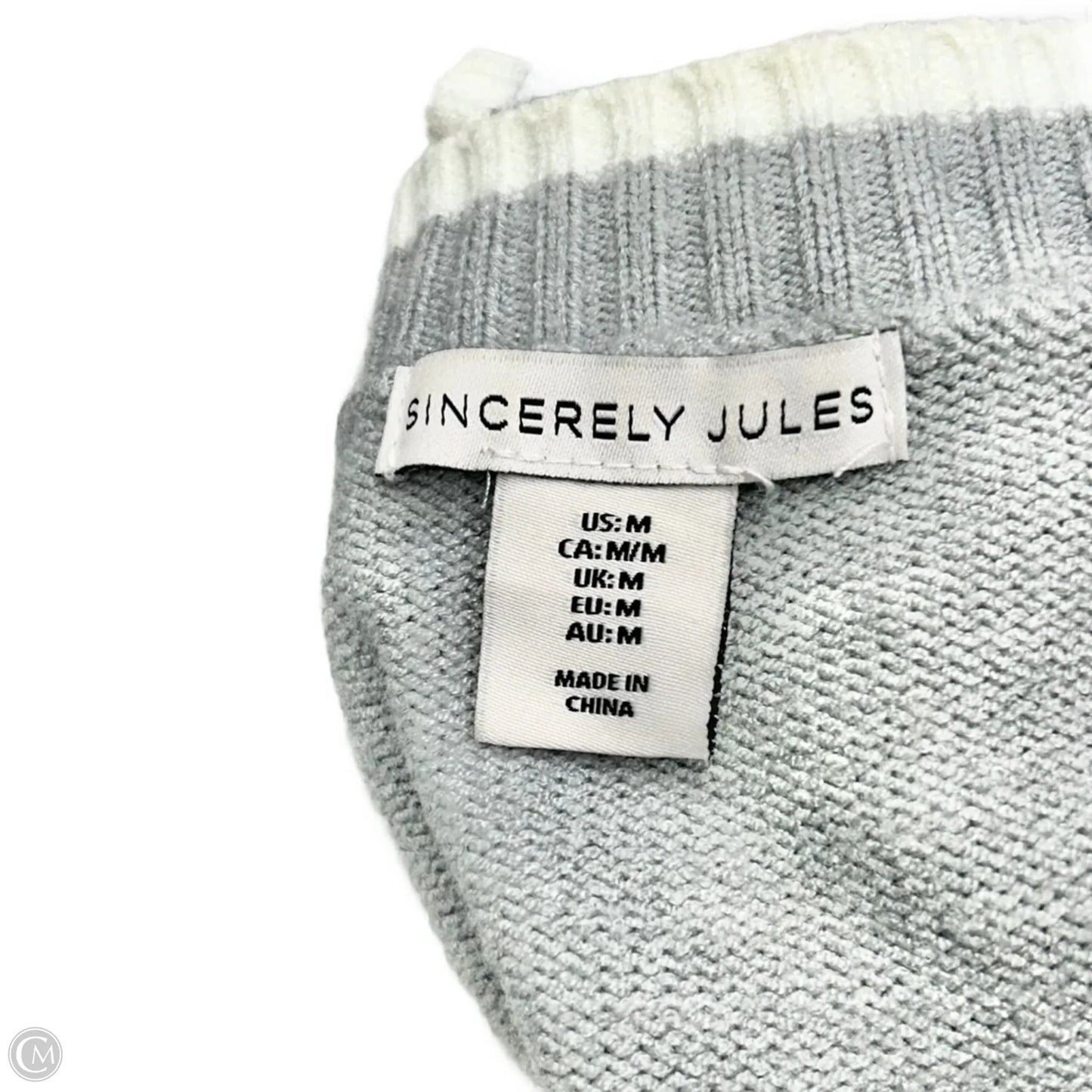 Sweater Cardigan By Sincerely Jules In Grey & White, Size: M
