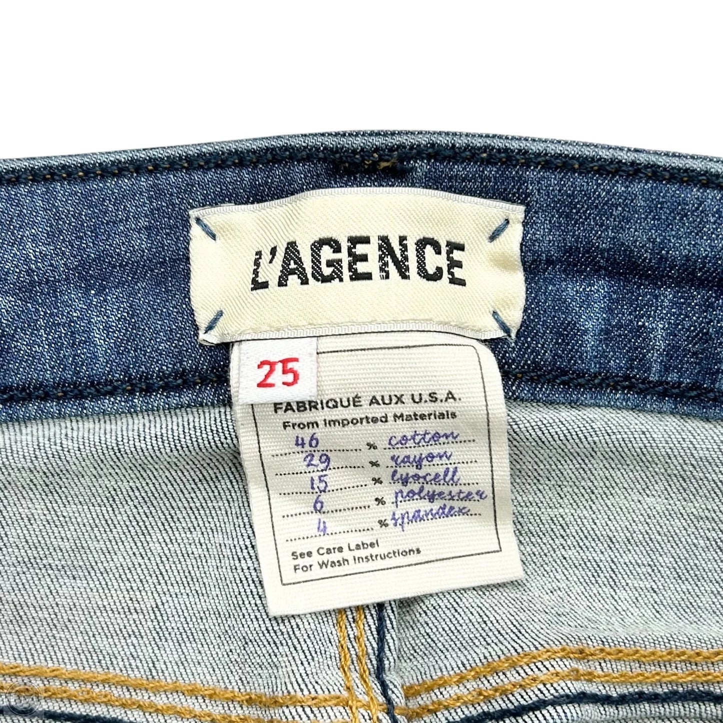Jeans Skinny By L Agence In Blue Denim, Size: 0