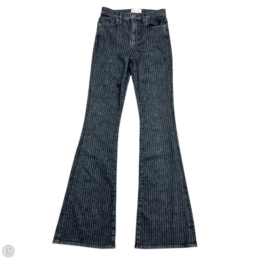 Jeans Flared By Frame In Black Denim, Size: 0