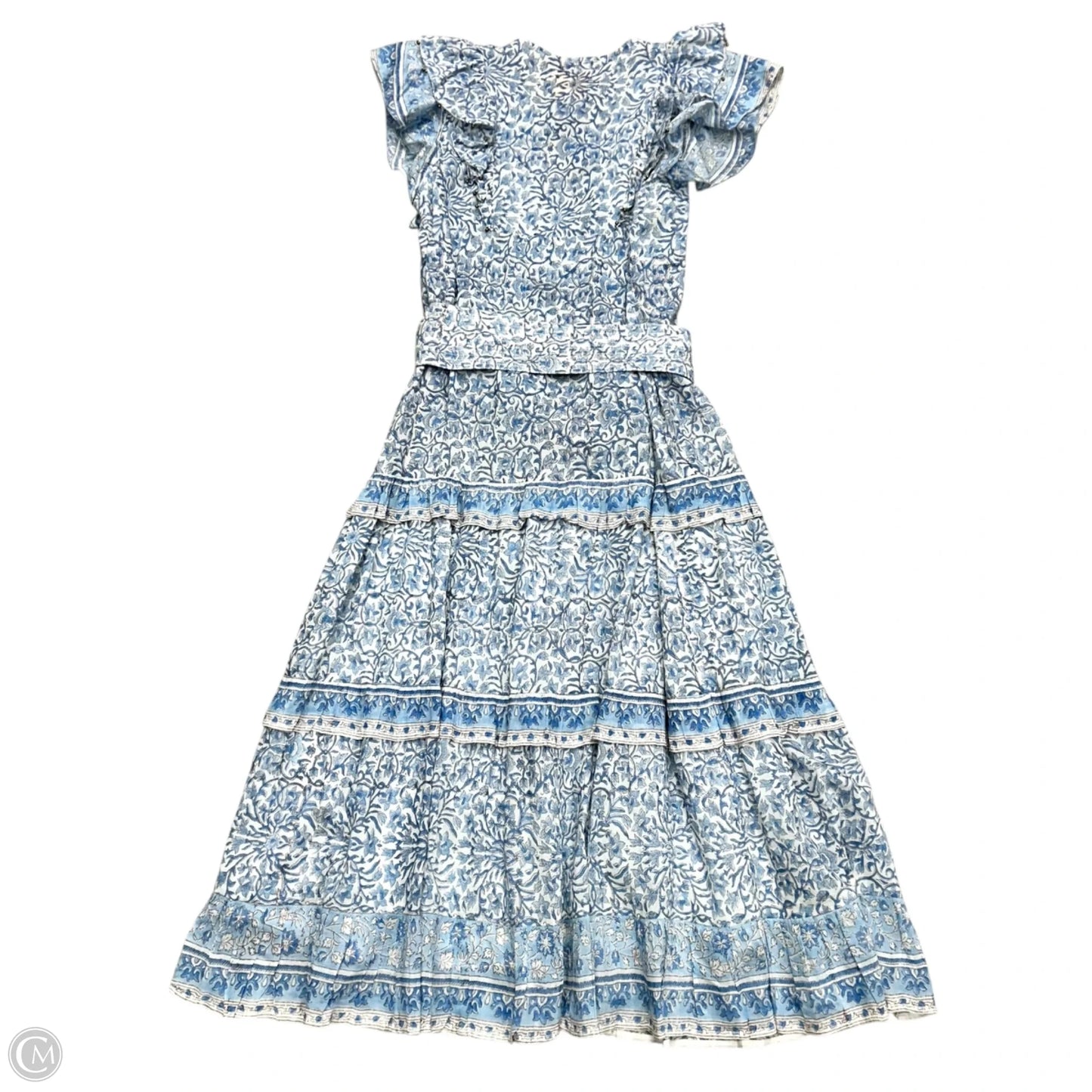 Dress Casual Maxi By Bell In Blue & White, Size: S