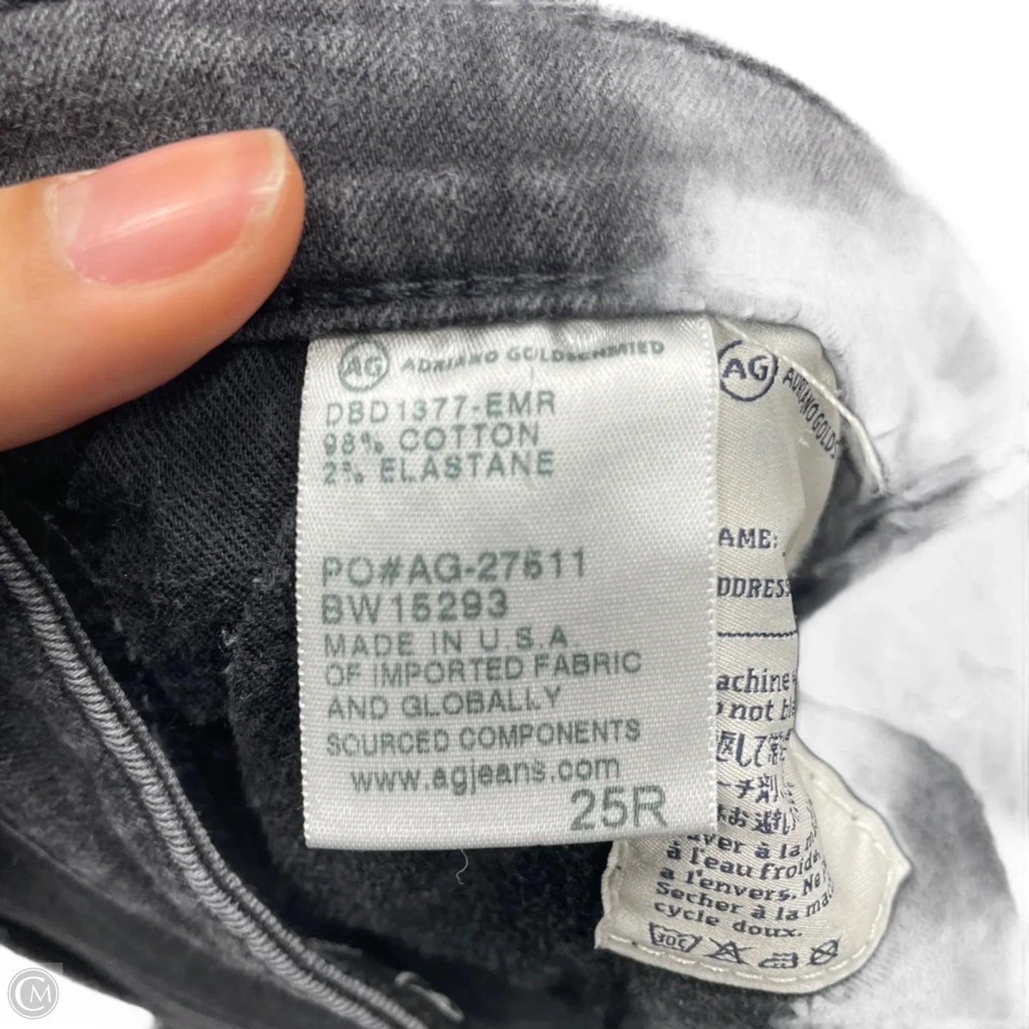 Jeans Skinny By Ag Jeans In Grey Denim, Size: 0