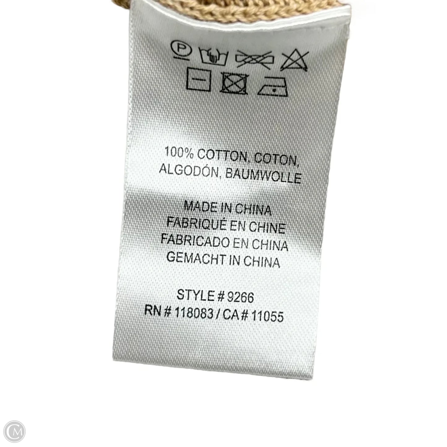 Sweater Short Sleeve By Minnie Rose In Tan, Size: S