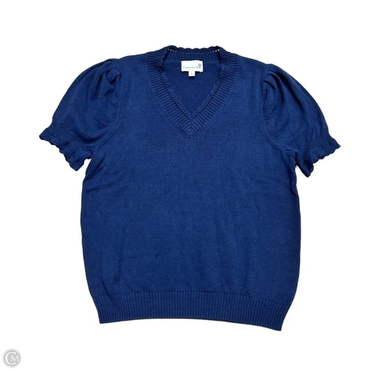 Top Short Sleeve By Cartolina In Navy, Size: S