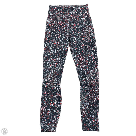 Athletic Leggings By Lululemon In Grey & Red, Size: S