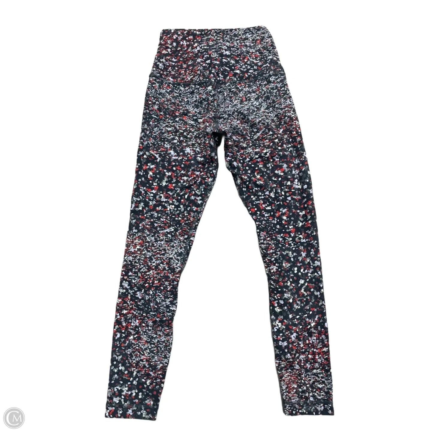 Athletic Leggings By Lululemon In Grey & Red, Size: S