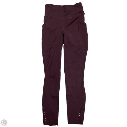Athletic Leggings By Lululemon In Maroon, Size: S