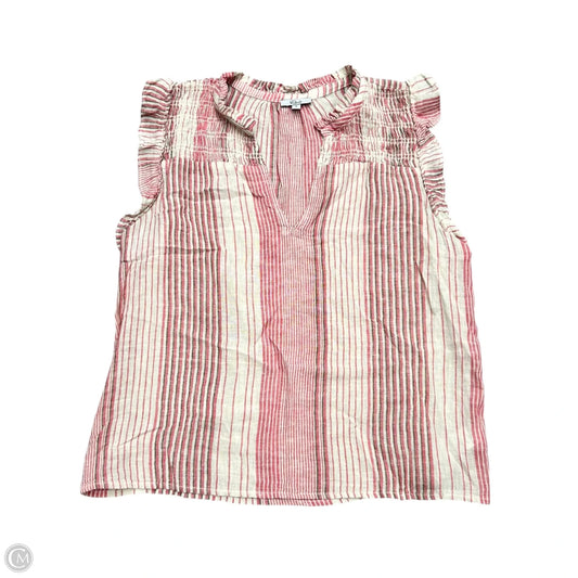 Top Sleeveless By Rails In Cream & Pink, Size: S