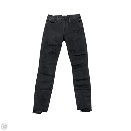 Jeans Skinny By Frame In Black Denim, Size: 0