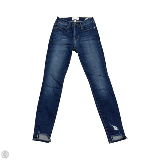Jeans Skinny By Frame In Blue Denim, Size: 0