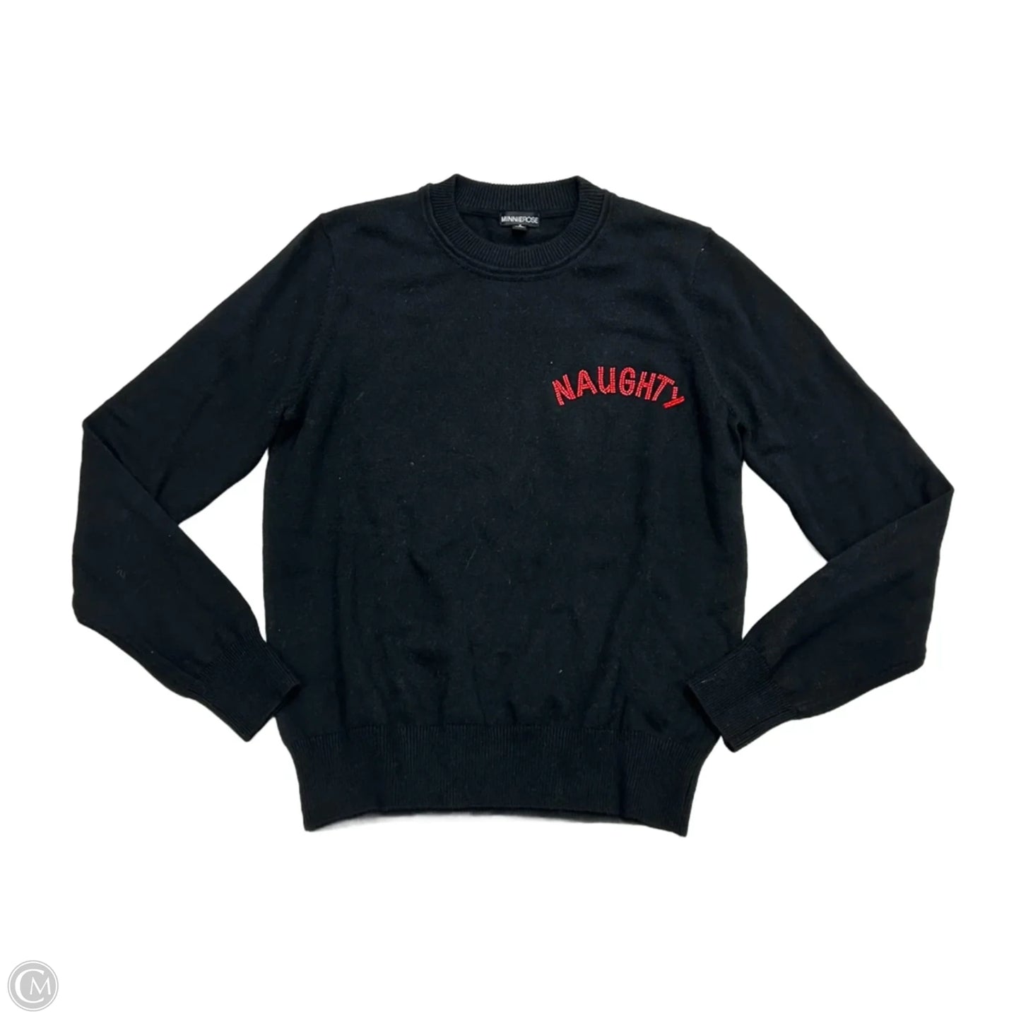 Sweatshirt Crewneck By Minnie Rose In Black, Size: S