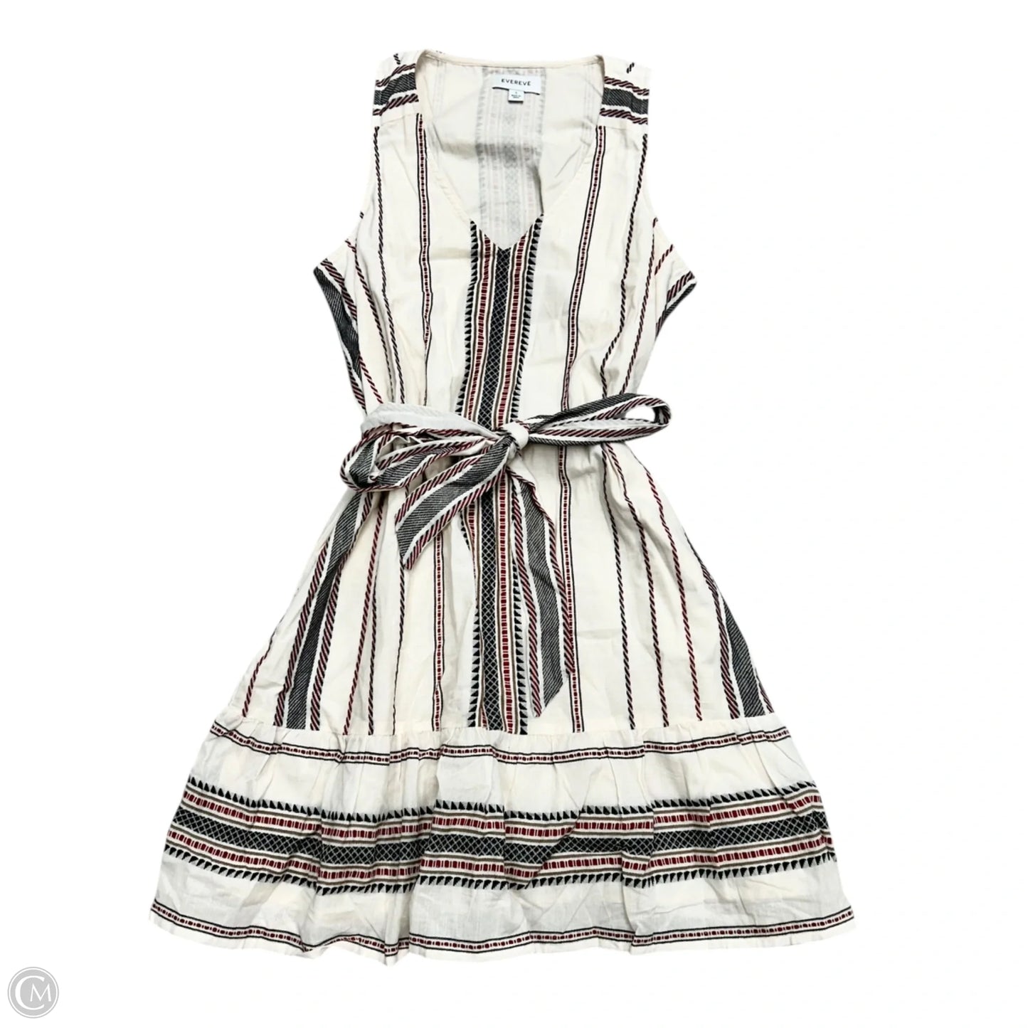 Dress Casual Short By Evereve In Cream & Red, Size: S