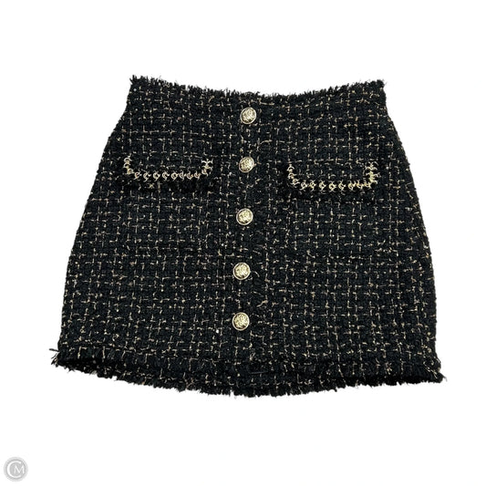 Skirt Mini & Short By Cinq A Sept In Black & Gold, Size: 0