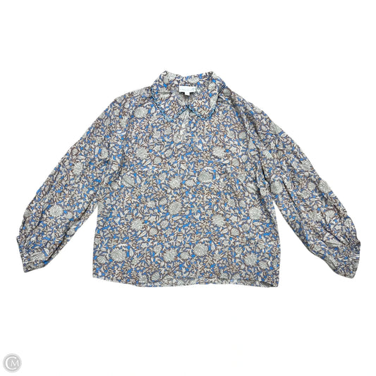 Top Long Sleeve By Cartolina In Blue & Brown, Size: Xs