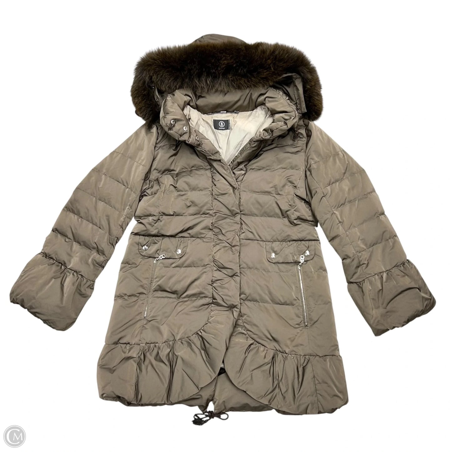Coat Puffer & Quilted By Bogner In Taupe, Size: L