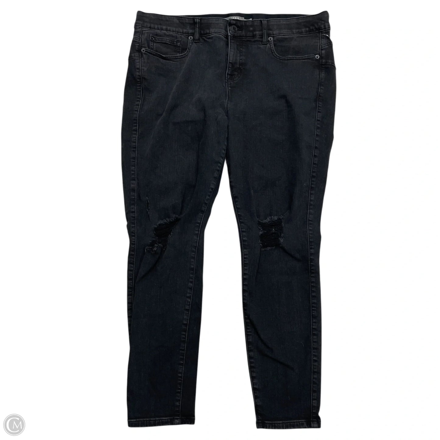 Jeans Skinny By Torrid In Black Denim, Size: 20