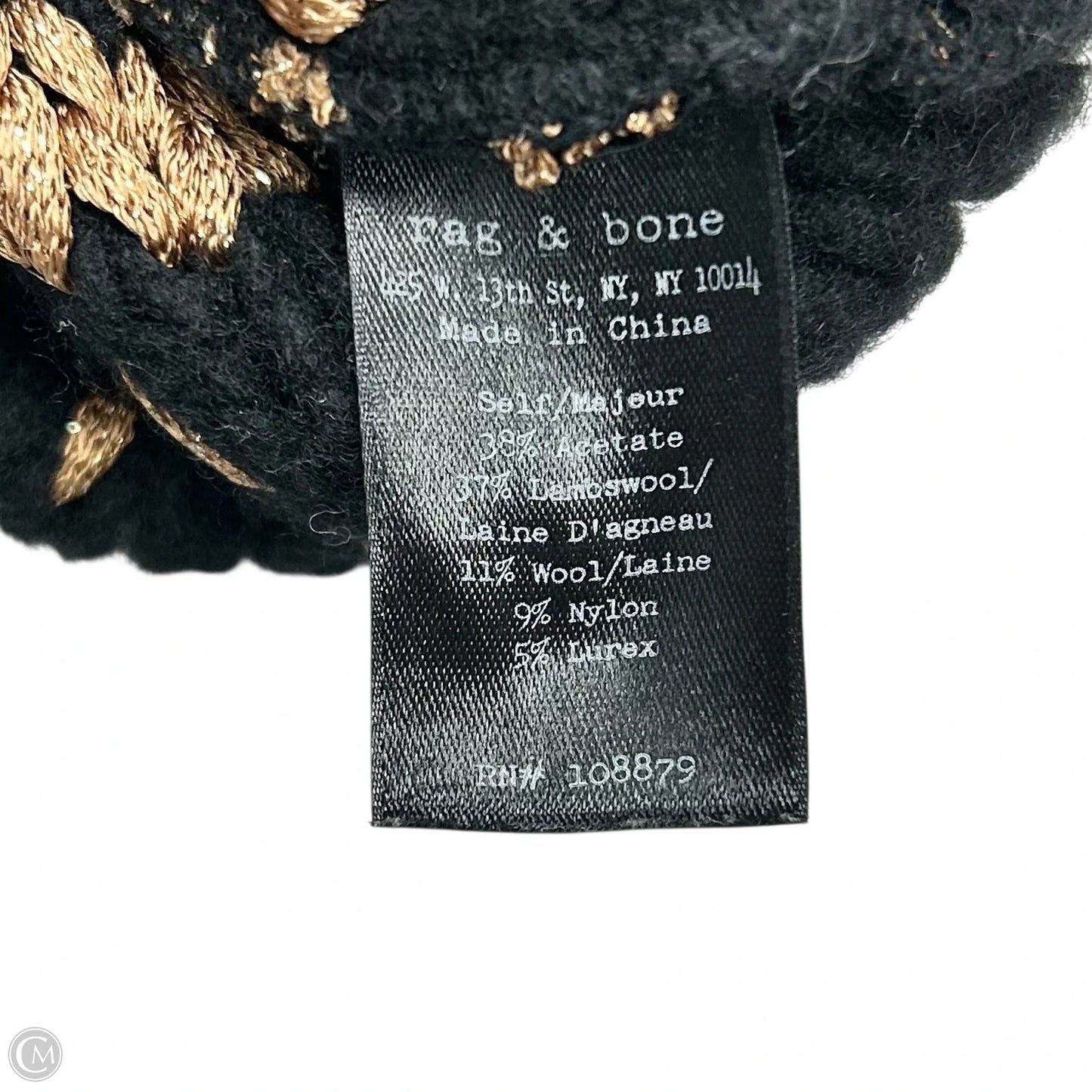 Sweater By Rag And Bone In Black & Gold, Size: Xs