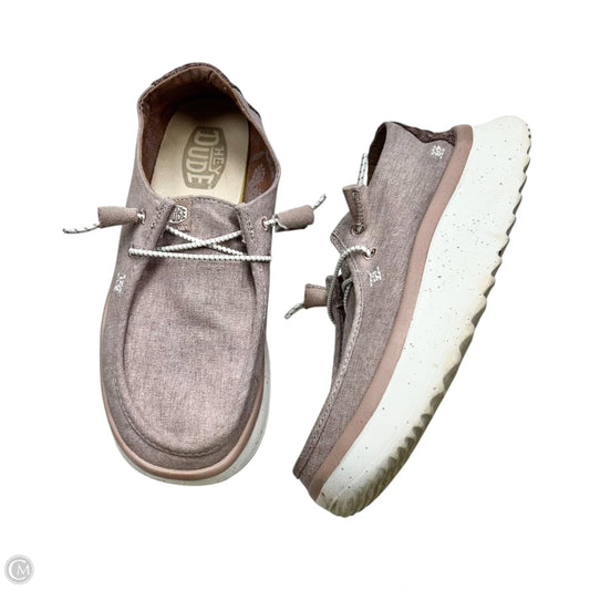 Shoes Heels Wedge By Hey Dude In Mauve, Size: 9