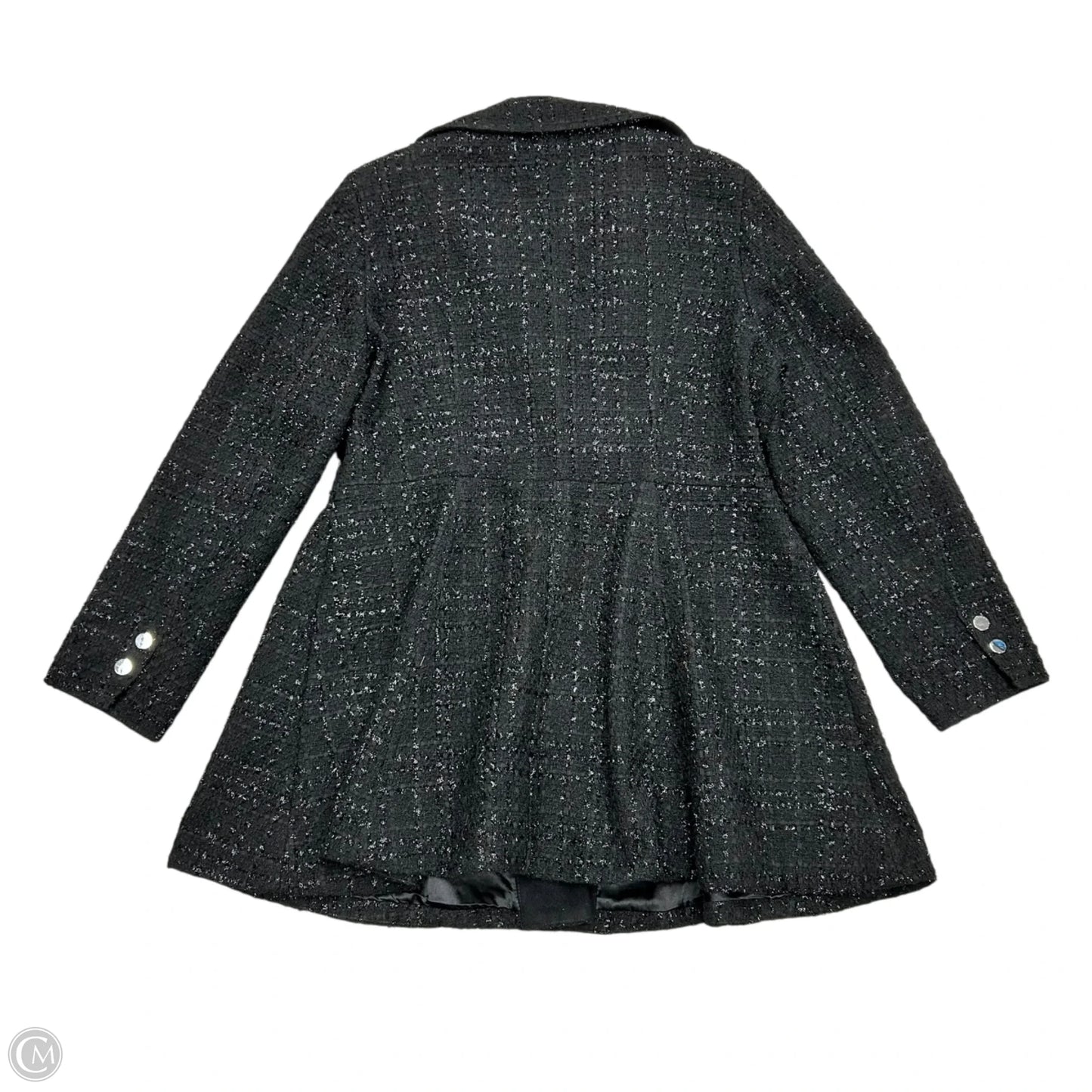 Coat Peacoat By Laundry In Black & Silver, Size: Xl