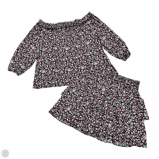 Skirt Set 2pc By Lane Bryant In Black & Purple, Size: 2x