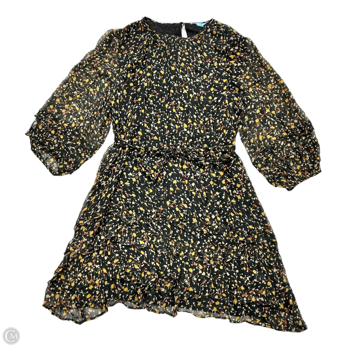Dress Casual Midi By Draper James In Black & Yellow, Size: 2x