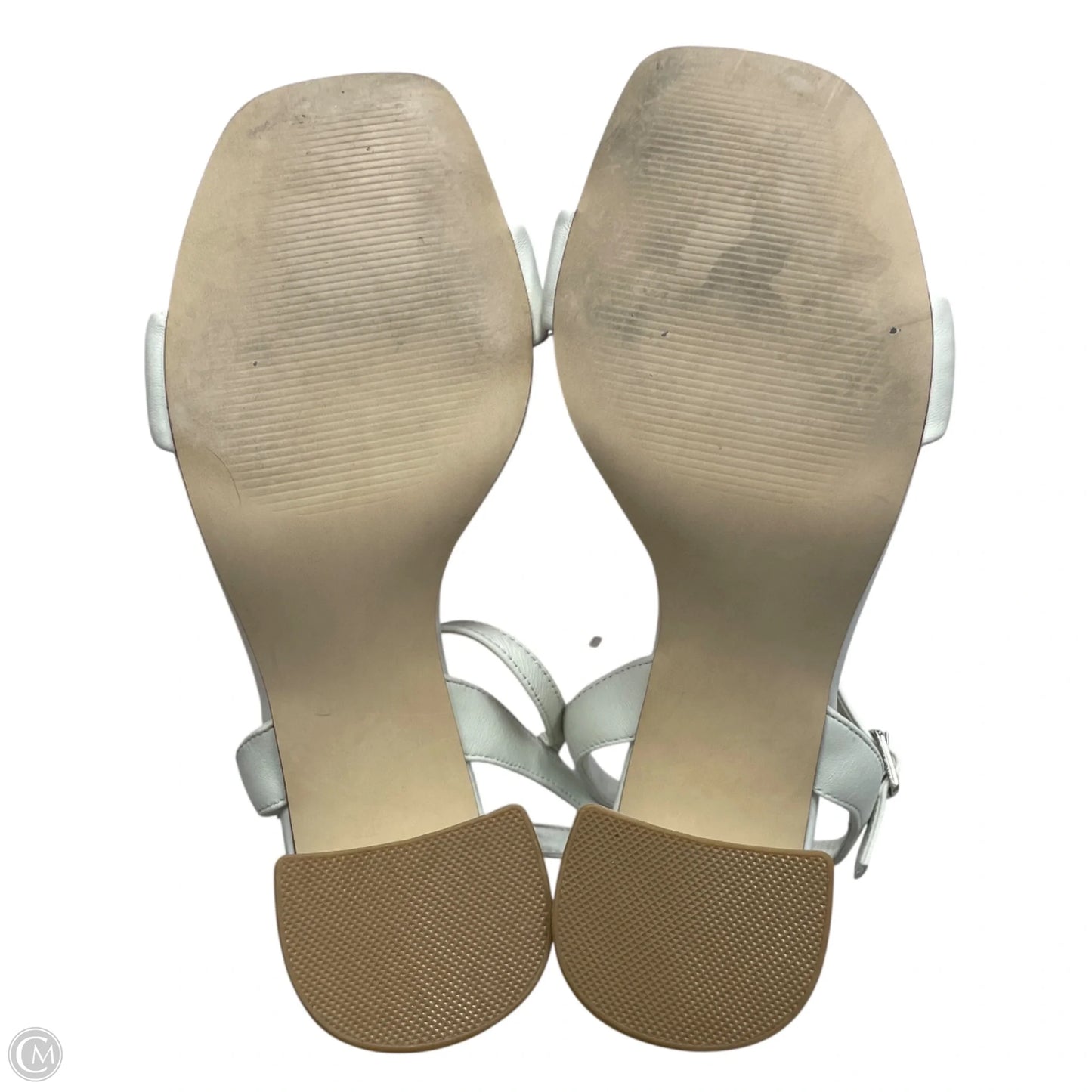 Sandals Heels Block By Steve Madden In White, Size: 9