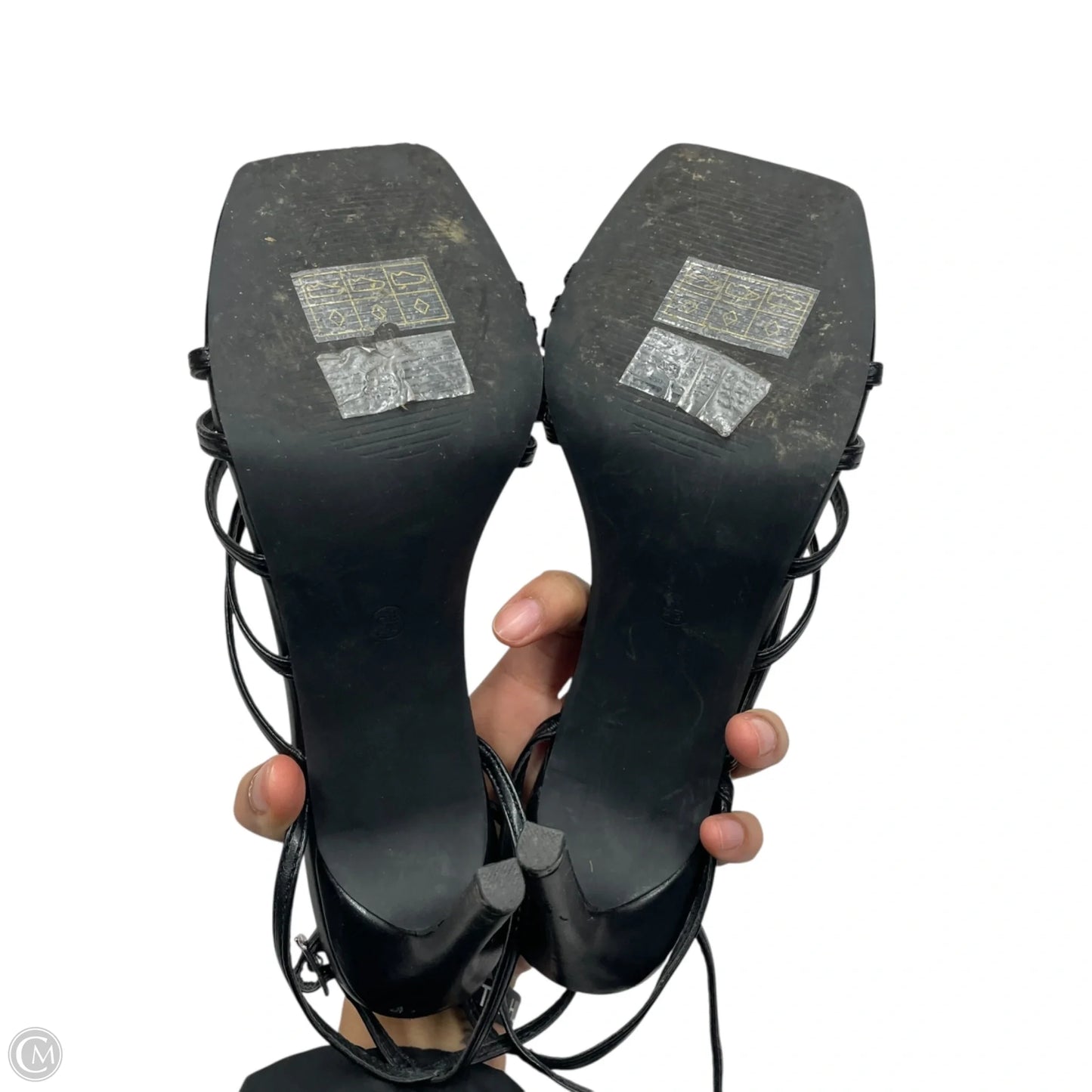 Sandals Heels Stiletto By Journee In Black, Size: 9.5