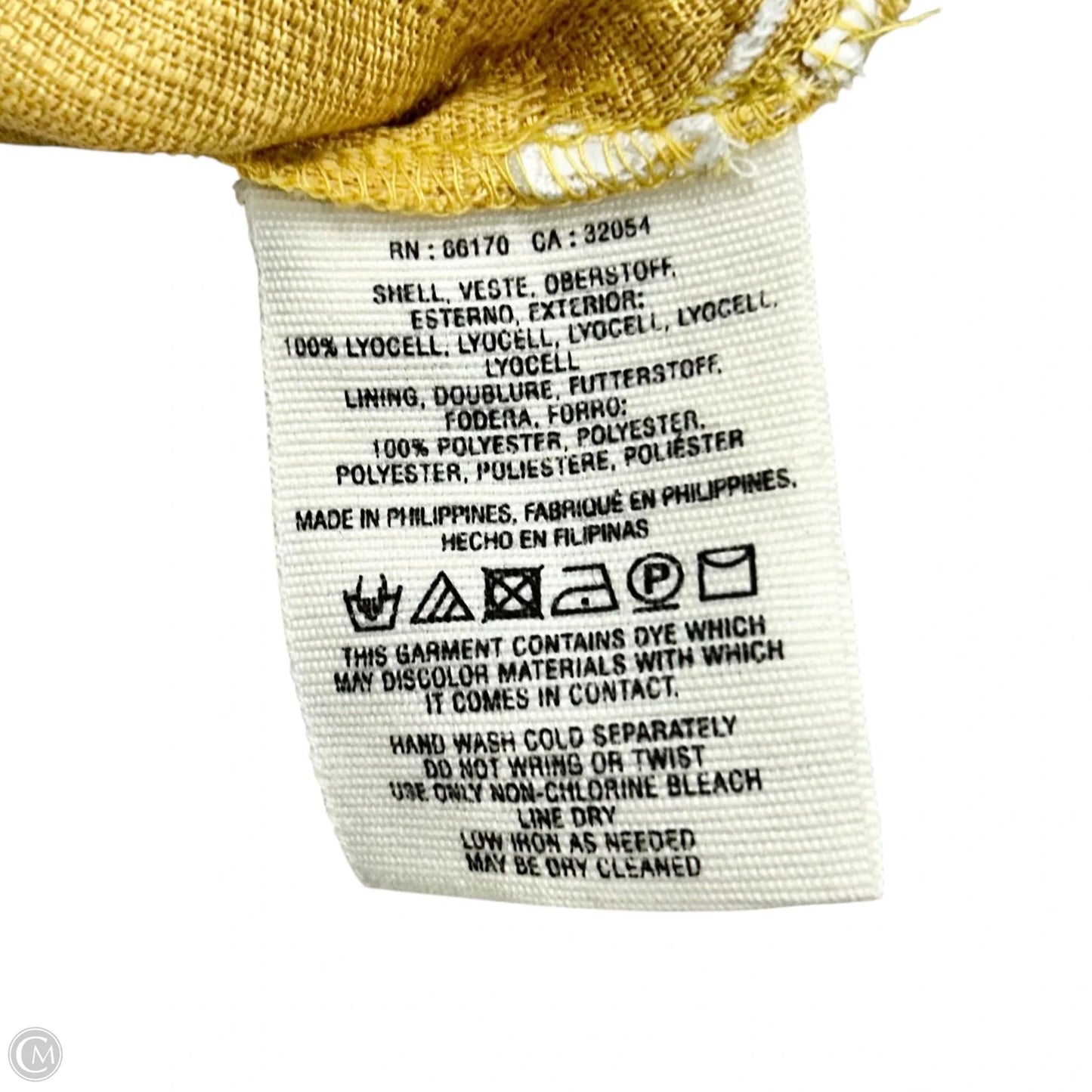 Blazer By Anthropologie In White & Yellow, Size: S