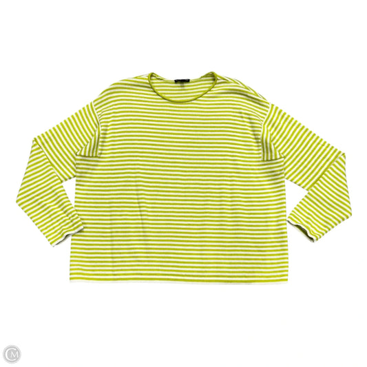 Sweater By Eileen Fisher In Green & White, Size: L