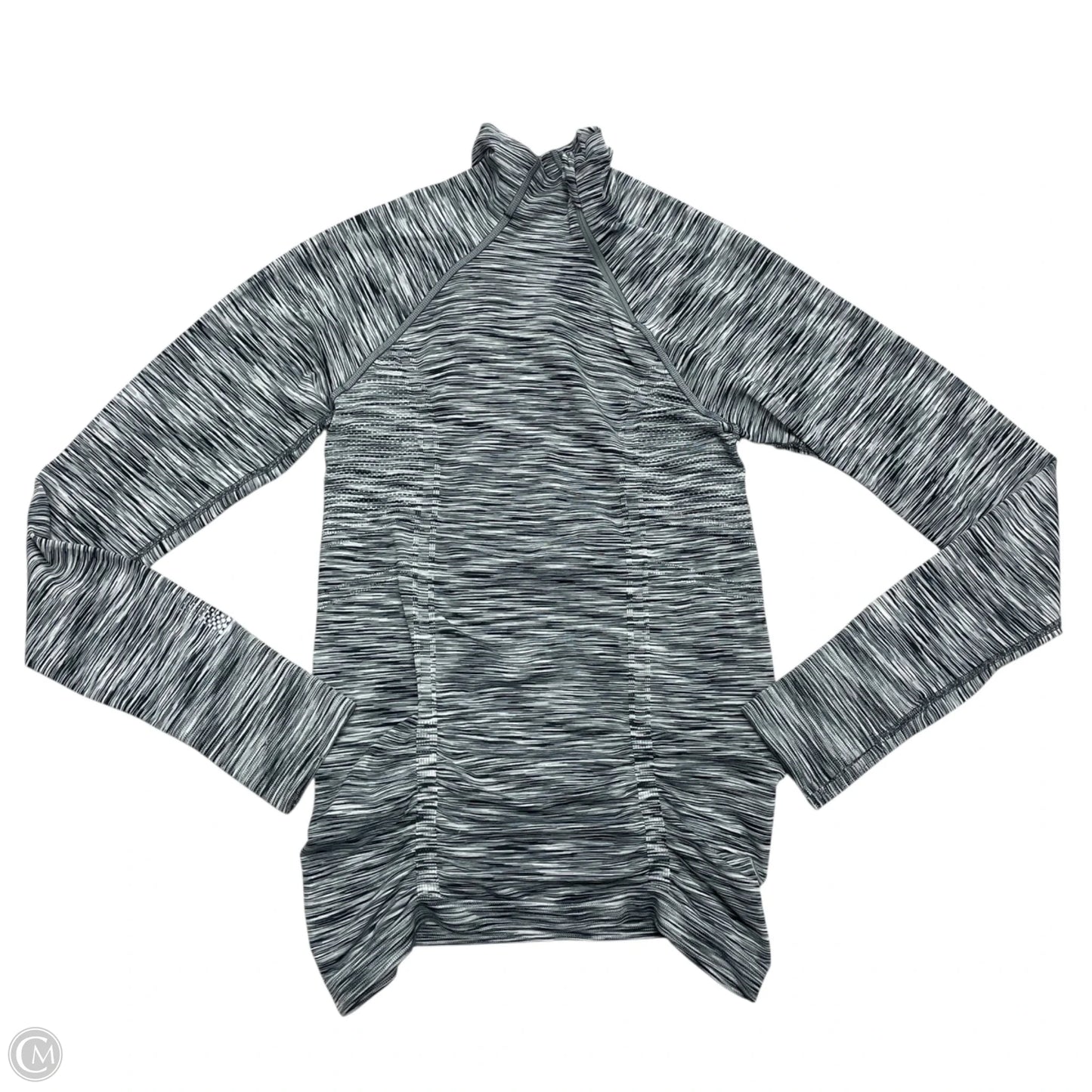 Athletic Top Long Sleeve Collar By Athleta In Black & Grey, Size: Xs