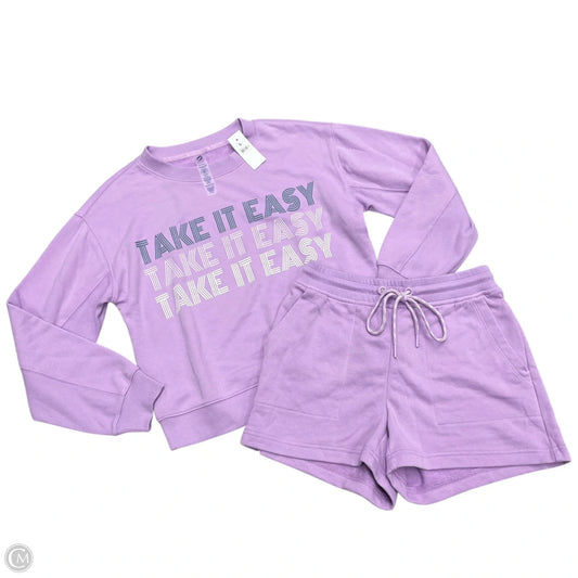 Lounge Set Shorts By Lou And Grey In Purple, Size: Xxs