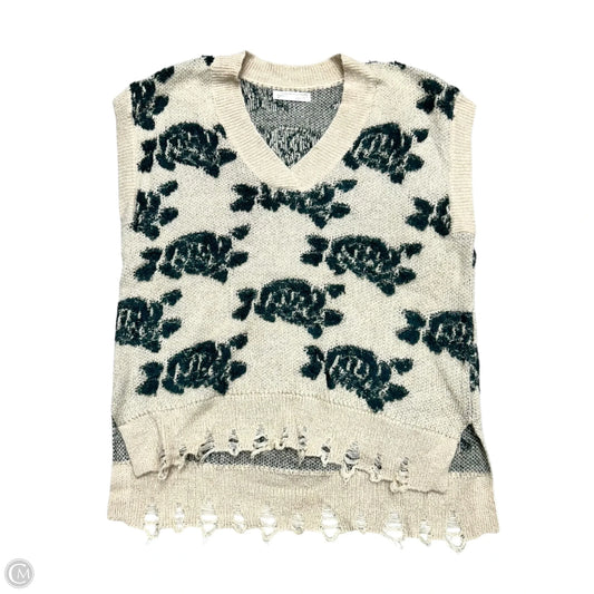 Sweater Short Sleeve By Anthropologie In Green & Tan, Size: M