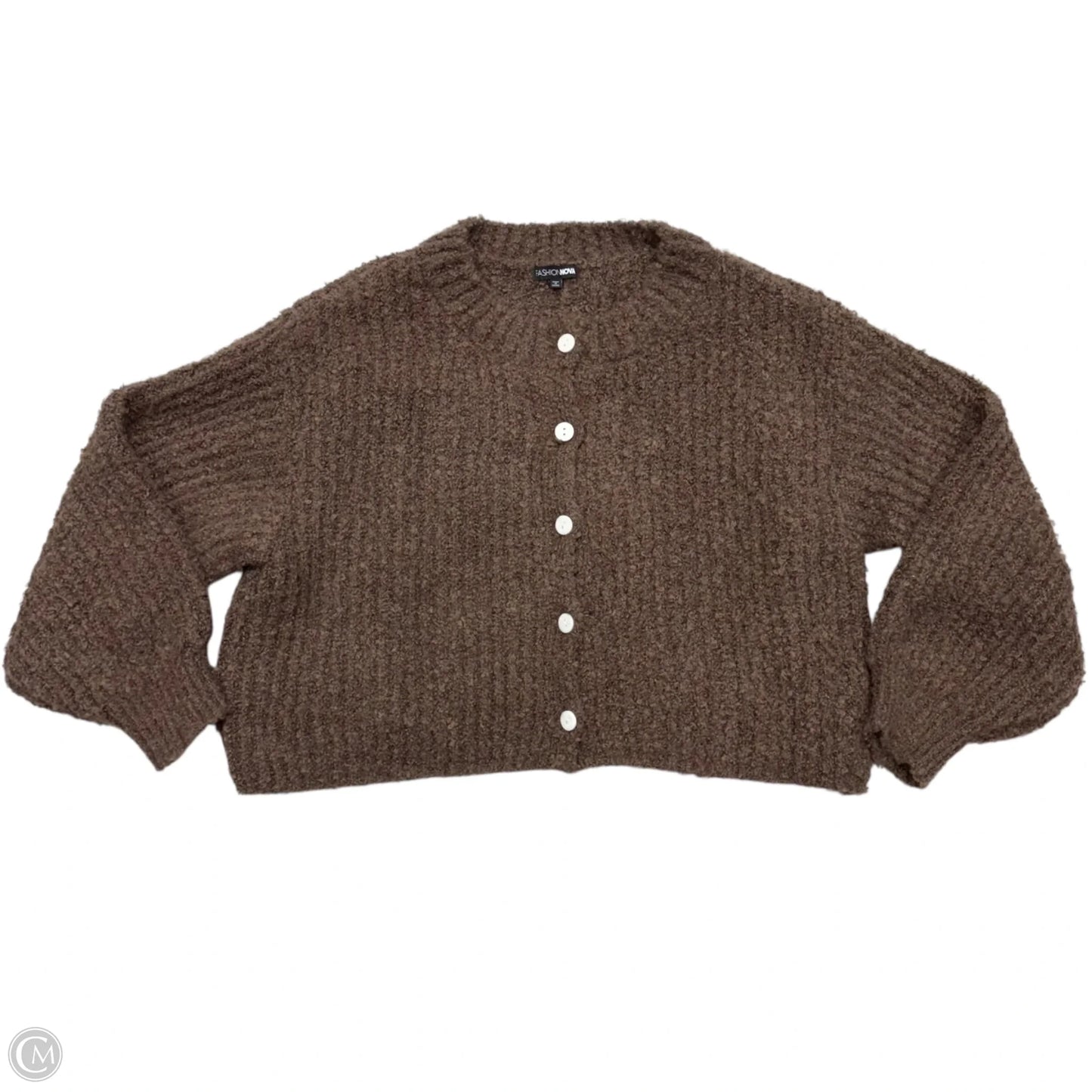 Sweater Cardigan By Fashion Nova In Brown, Size: 1x