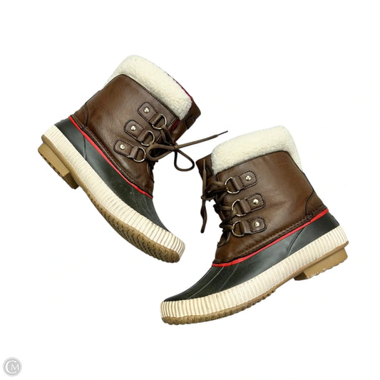 Boots Snow By Tommy Hilfiger In Brown & Cream, Size: 8