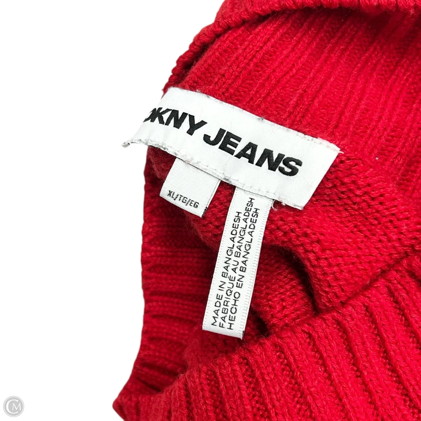 Sweater By Dkny In Black & Red, Size: Xl