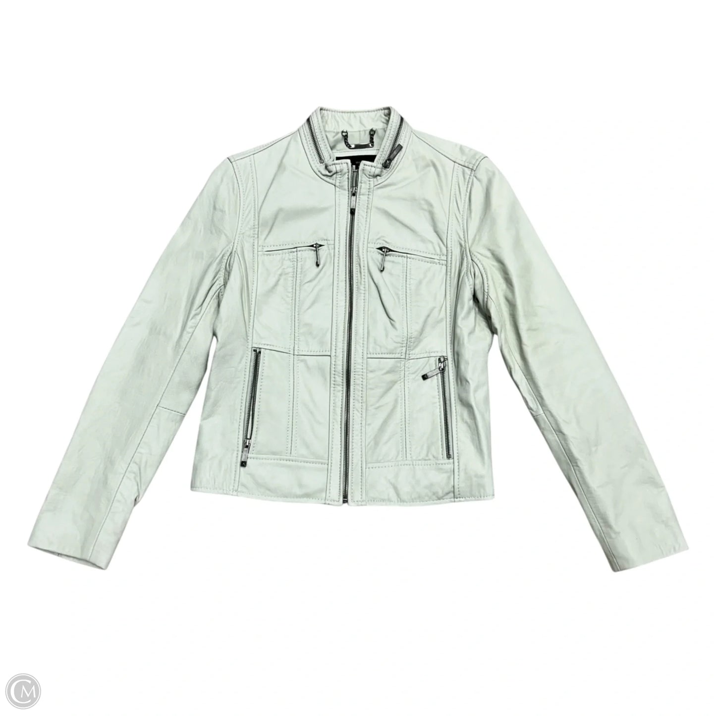Jacket Leather By Wilsons Leather In Pale Mint, Size: M
