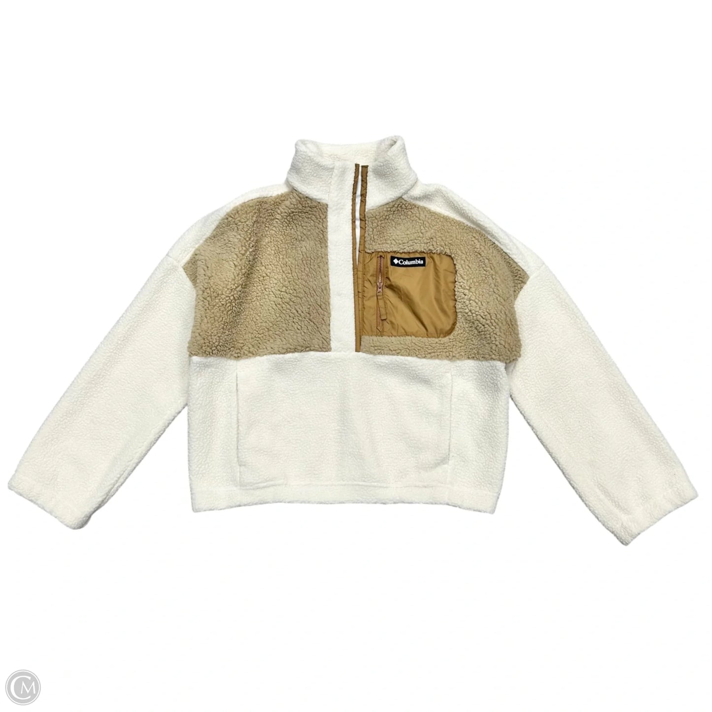 Jacket Fleece By Columbia In Tan & Cream, Size: L