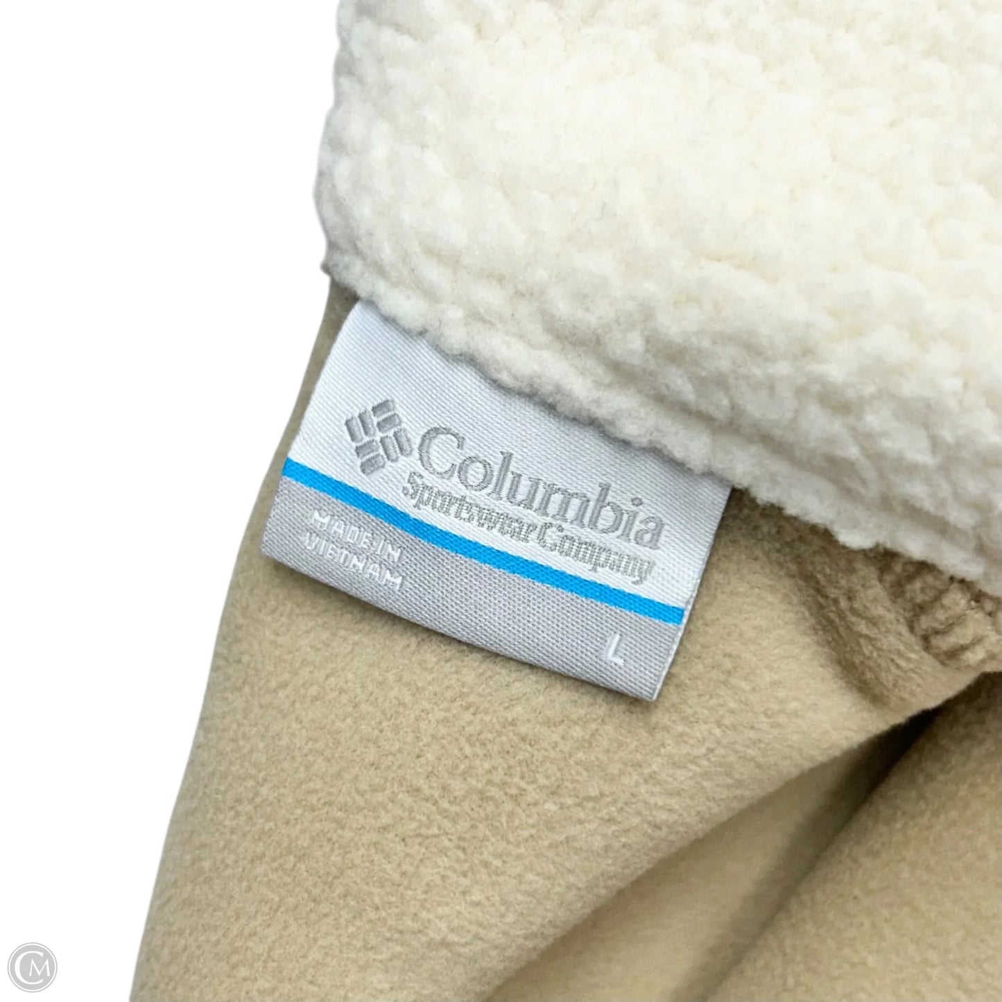 Jacket Fleece By Columbia In Tan & Cream, Size: L