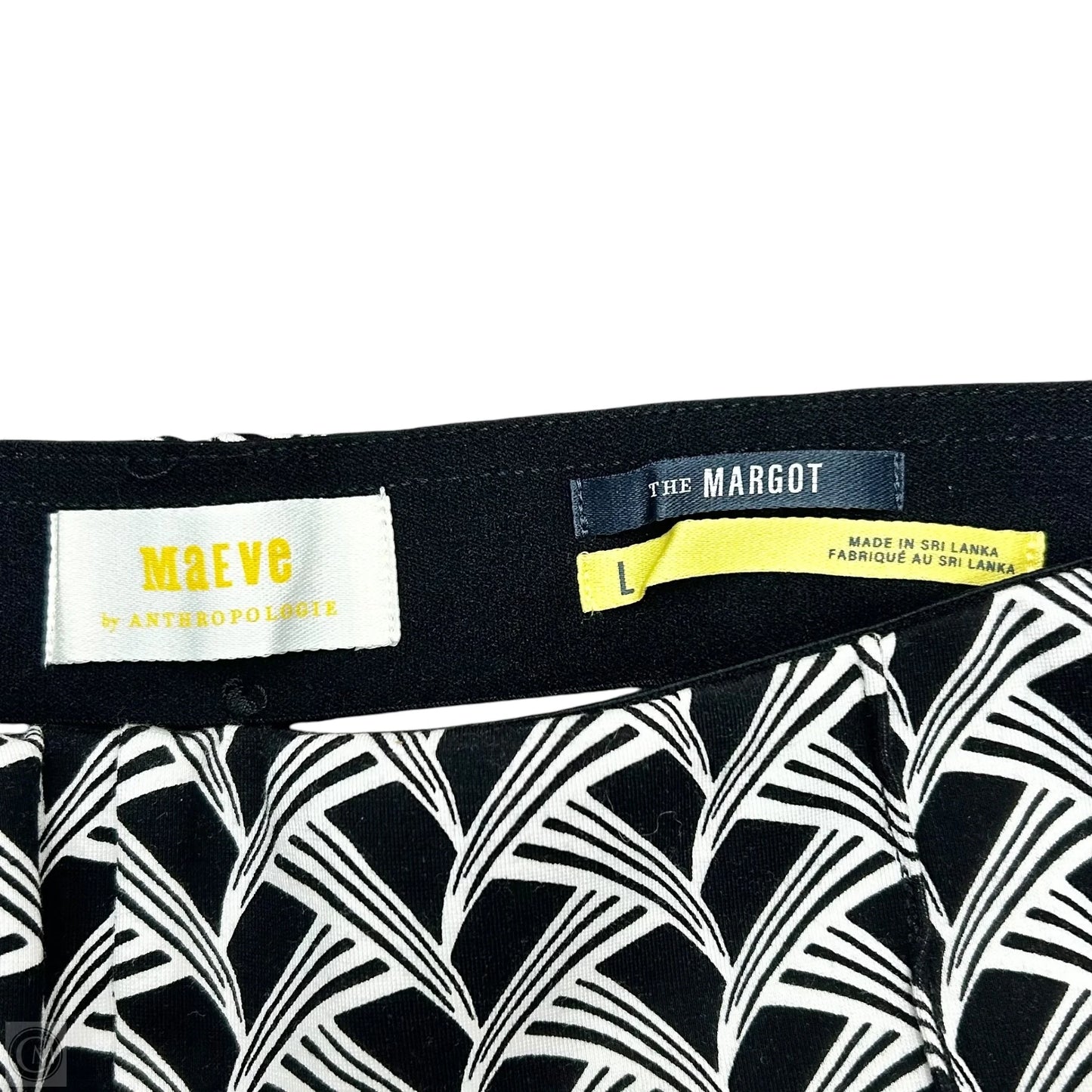 Pants Wide Leg By Maeve In Black & White, Size: L